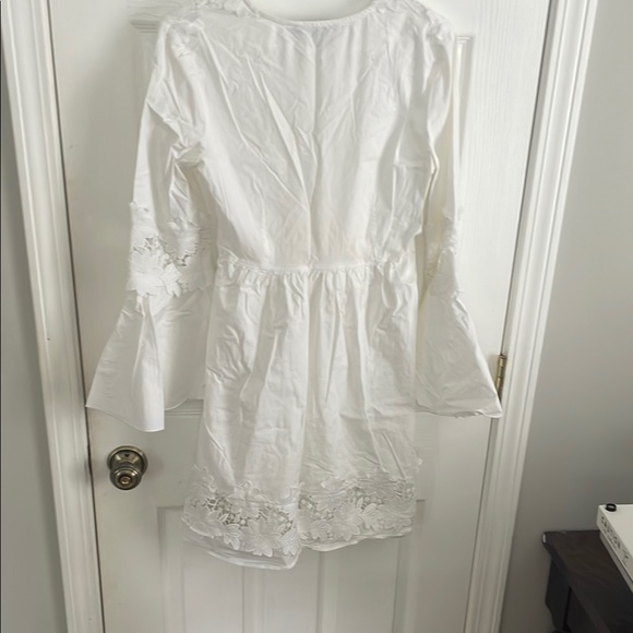 Boston Proper White Dress with Floral Details - Picture 8 of 9